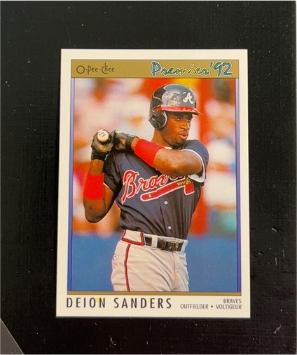 1992 O-Pee-Chee Premier #91 Deion Sanders Atlanta Braves — front