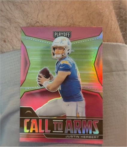 2021 Panini Playoff #CA-JHE Justin Herbert Call to Arms — front
