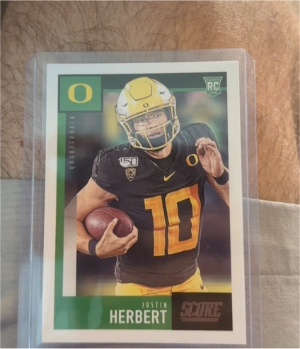2020 Panini Score #362 Justin Herbert RC — front