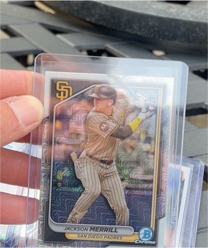 2024 Bowman Chrome #27 Jackson Merrill Mojo Refractor Rookie Card — front