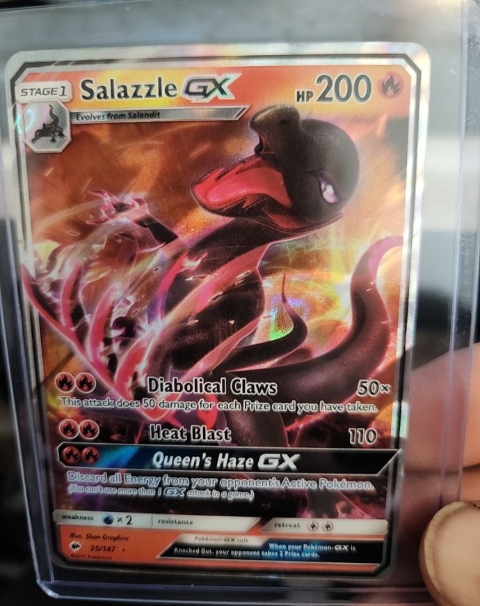 2017 Pokemon Sun & Moon Burning Shadows #25 Salazzle GX — front