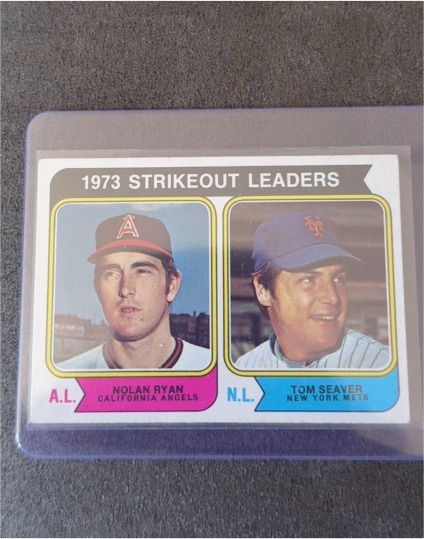 1974 Topps #207 Strikeout Leaders Nolan Ryan / Tom Seaver — front