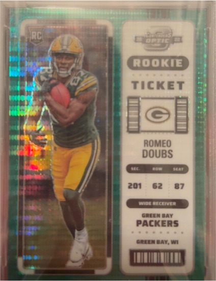 2022 Panini Contenders Optic #89 Romeo Doubs Rookie Ticket — front