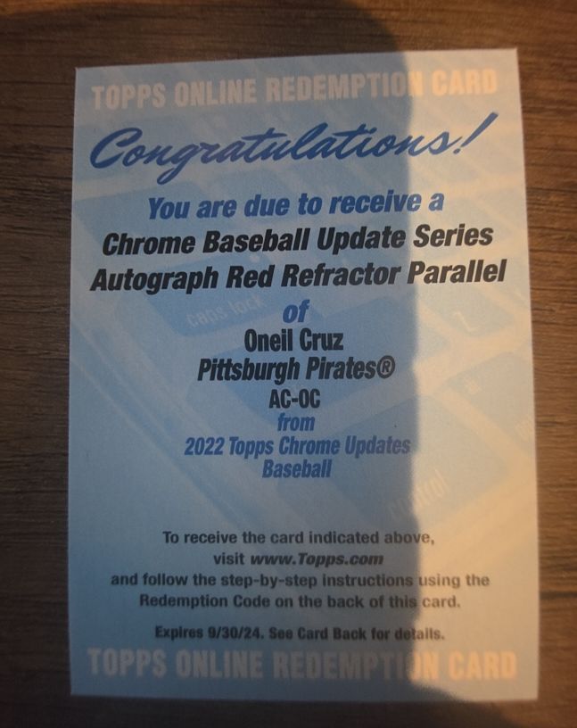 2022 Topps Chrome Updates #AC-OC Oneil Cruz — front