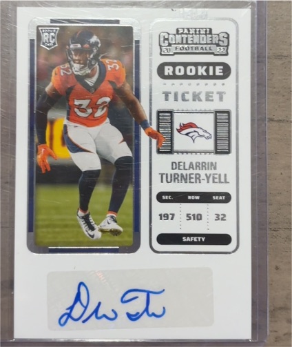 2022 Panini Contenders #222 Delarrin Turner-Yell Rookie Ticket — front