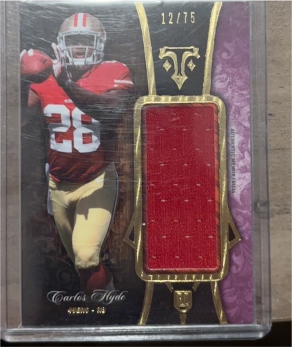 2014 Topps Triple Threads Rookie Jumbo Jersey #TTRJR-33 Carlos Hyde — front