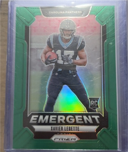 2024 Panini Prizm #15 Xavier Legette Emergent Green Prizm — front