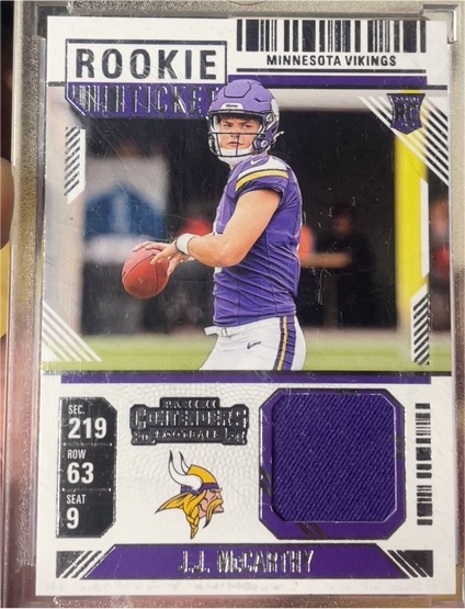 2024 Panini Contenders Rookie Ticket #RTS-JJM J.J. McCarthy — front