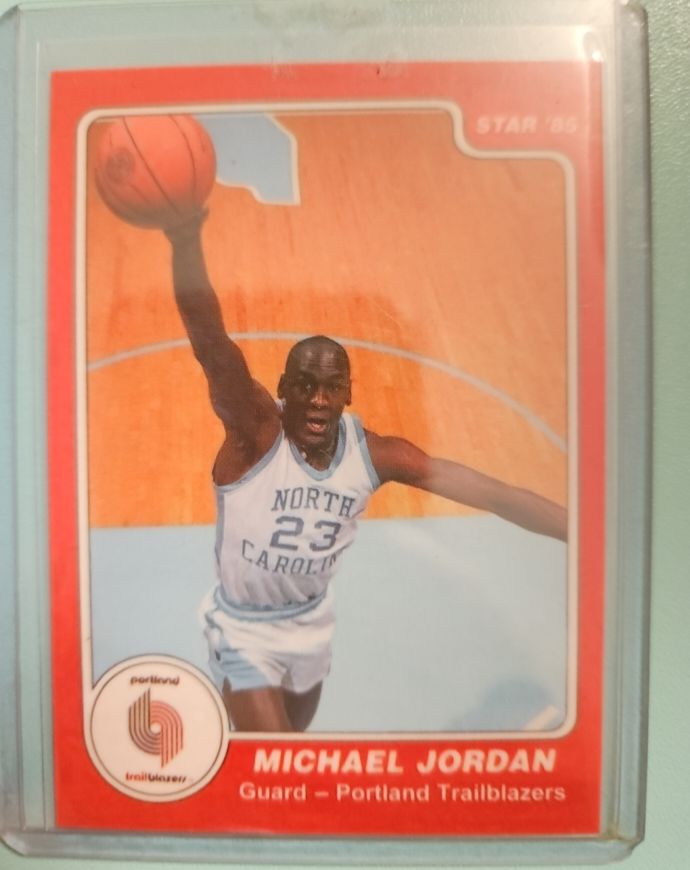 1985 Star #9 Michael Jordan Portland Trailblazers Rookie Error — front