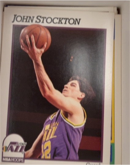 1991-92 Hoops #212 John Stockton — front