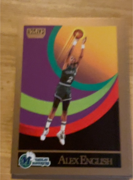1990 SkyBox #375 Alex English — front