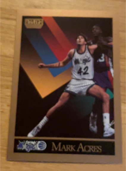 1990-91 SkyBox #198 Mark Acres — front