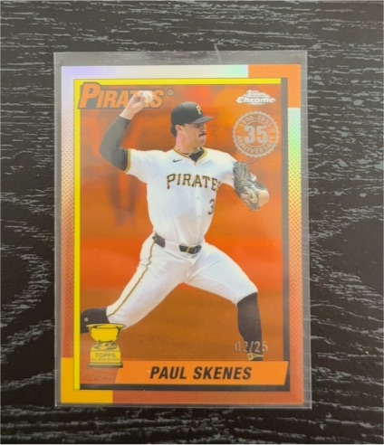 2025 Topps Chrome #90CB-13 Paul Skenes 1990 35th Anniversary Pirates — front