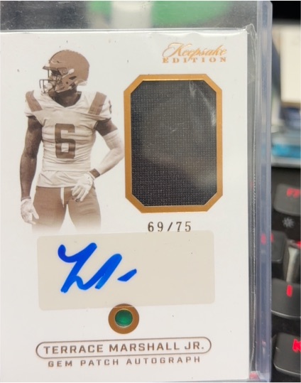 2024 Keepsake Edition Terrace Marshall Jr. #69/75 Gem Patch Autograph — front