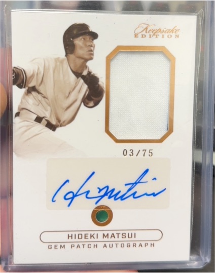 2024 Keepsake Edition #GPA-HM Hideki Matsui Gem Patch Autograph — front