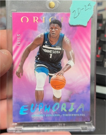 2024-25 Panini Origins #20 Anthony Edwards Euphoria Pink /99 — front