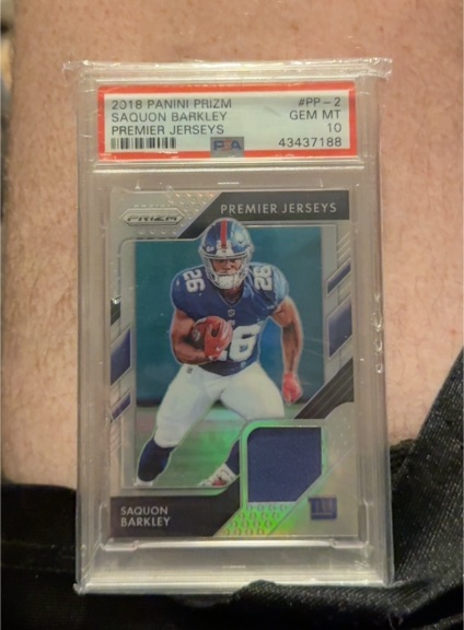 2018 Panini Prizm #PP-2 Saquon Barkley Premier Jerseys — front