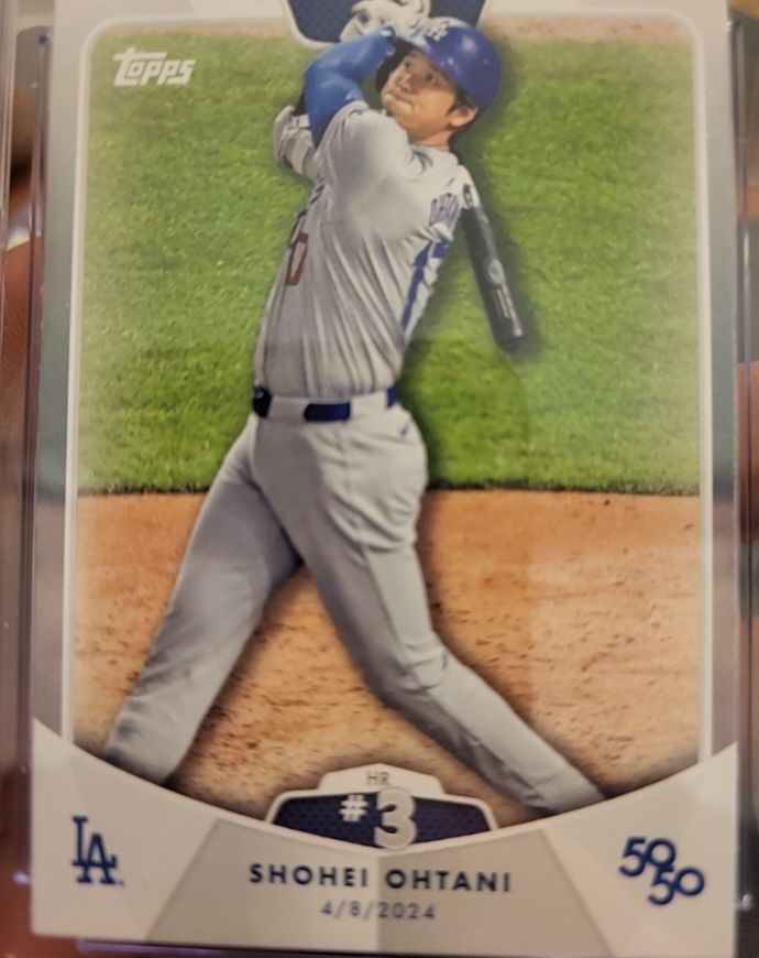 2024 Topps 50/50 #4 Shohei Ohtani Los Angeles Dodgers HR #3 — front