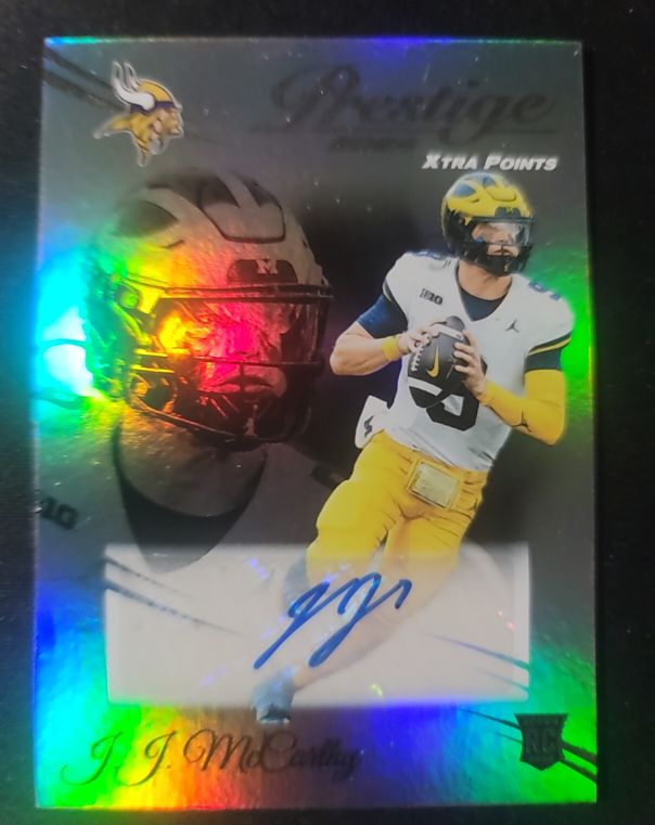2024 Panini Prestige Xtra Points J.J. McCarthy Rookie Autograph — front
