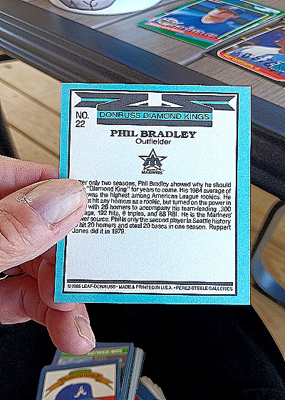 1986 Donruss Diamond Kings #22 Phil Bradley — back
