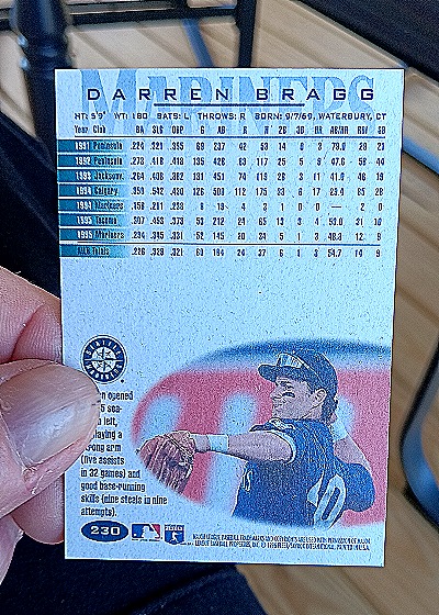 1996 Fleer #230 Darren Bragg — back