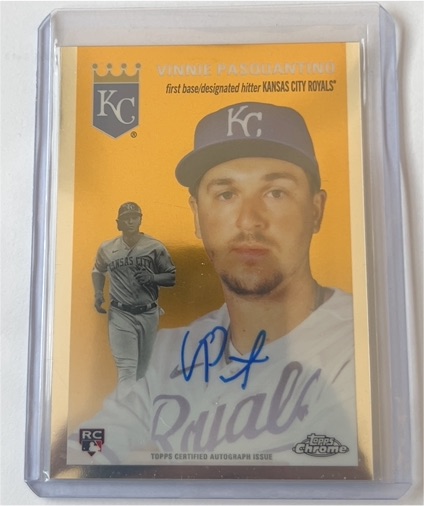 2023 Topps Chrome Platinum #CPA-VP Vinnie Pasquantino Rookie Auto — front