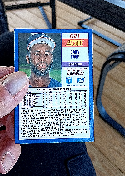 1990 Score #621 Gary Eave — back