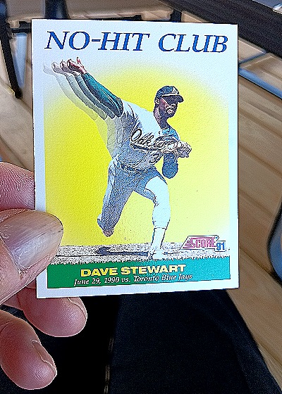 1991 Score #702 Dave Stewart No-Hit Club — front