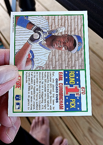 1990 Score #670 Earl Cunningham — back