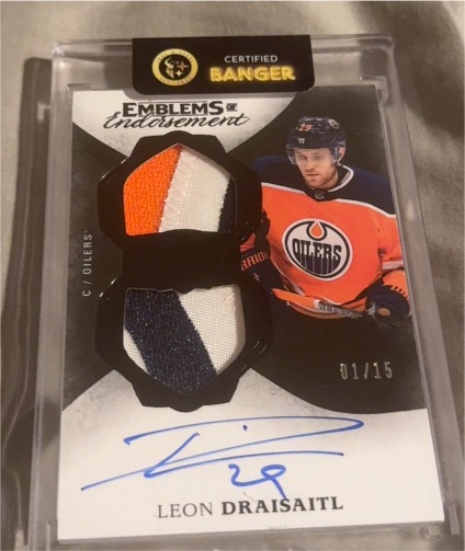 2017 Upper Deck The Cup Emblems of Endorsement #EE-LD Leon Draisaitl — front