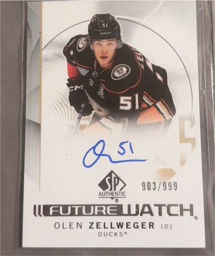 2024-25 Upper Deck SP Authentic #101 Olen Zellweger Future Watch Auto — front