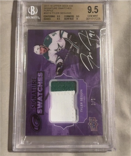 2017-18 Upper Deck Ice Signature Swatches Purple #SS-TS Tyler Seguin — front