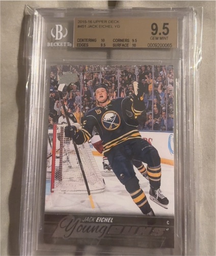 2015-16 Upper Deck Series 2 #451 Jack Eichel Young Guns Rookie Card — front