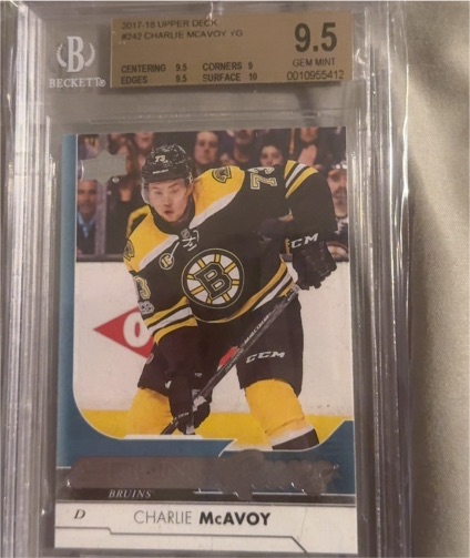 2017-18 Upper Deck #242 Charlie McAvoy Young Guns — front