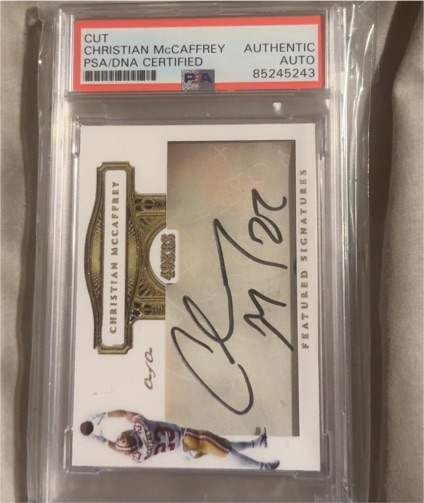 2021 Panini Certified Cuts Christian McCaffrey Cut Signature — front