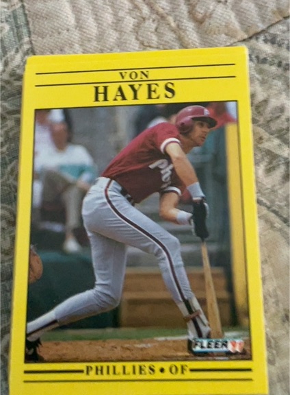 1991 Fleer #398 Von Hayes — front