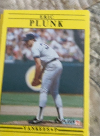 1991 Fleer #676 Eric Plunk New York Yankees — front