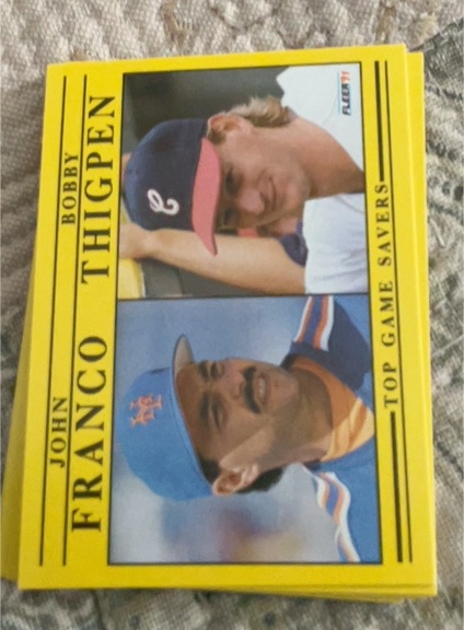 1991 Fleer #712 John Franco / Bobby Thigpen Top Game Savers — front