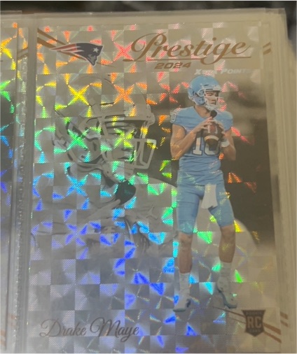 2024 Panini Prestige #304 Drake Maye Xtra Points Hyper — front