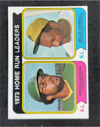 1974 Topps #202 1973 Home Run Leaders Reggie Jackson / Willie Stargell — front