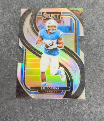 2024 Panini Select Premier Level #162 J.K. Dobbins Silver Prizm Die-Cut — front