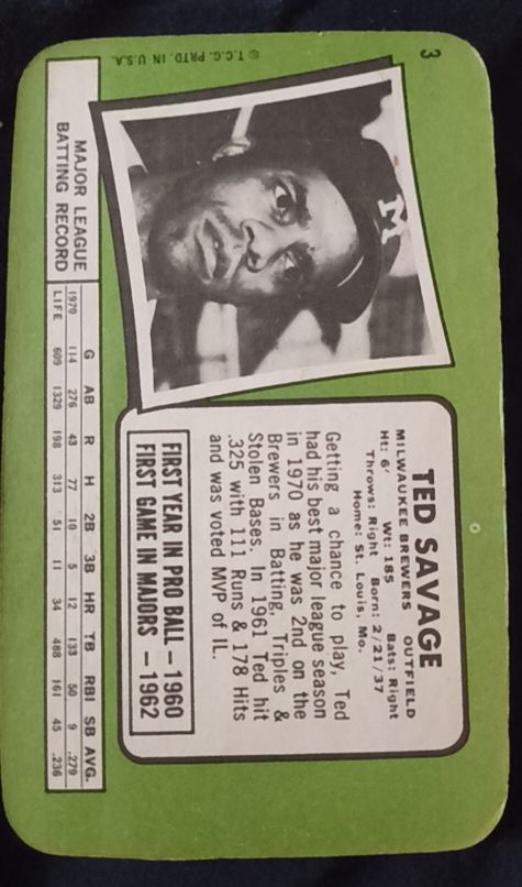 1971 Topps #76 Ted Savage — front