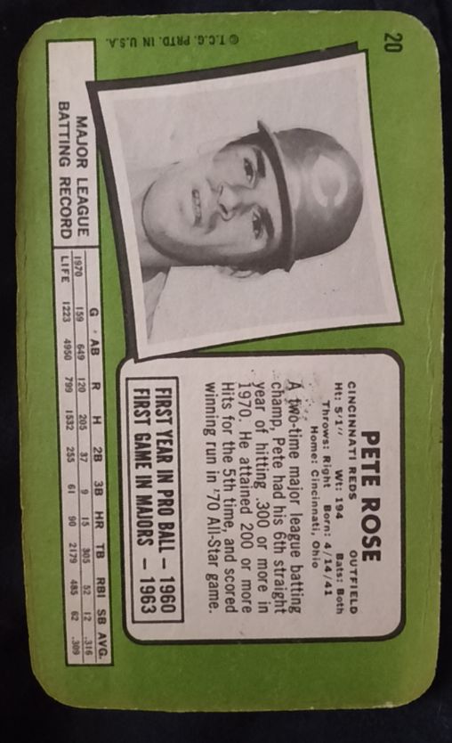 1971 Topps #20 Pete Rose — front