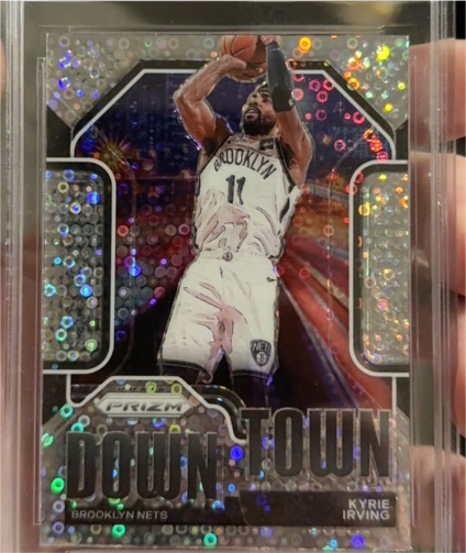 2020-21 Panini Prizm #23 Kyrie Irving Downtown Silver Disco — front