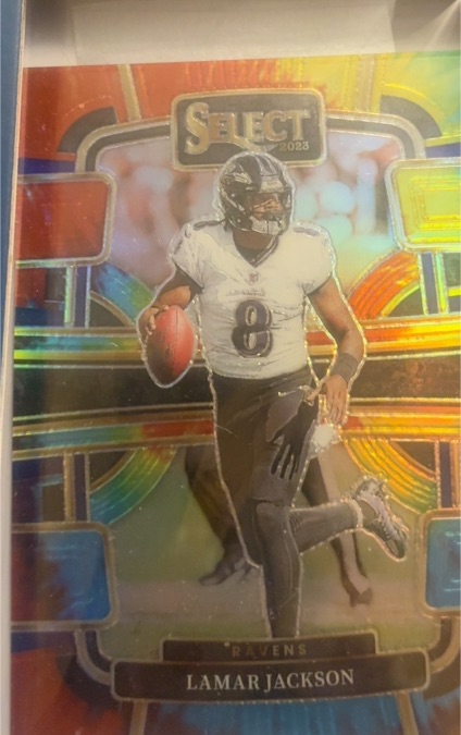 2023 Panini Select Concourse Silver Prizm Die-Cut #7 Lamar Jackson — front