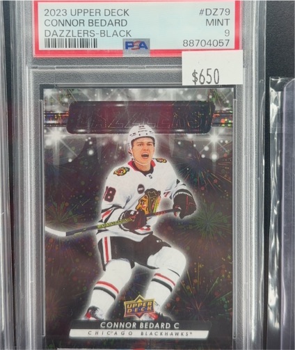 2023 Upper Deck Series 2 Dazzlers Black #DZ79 Connor Bedard — front