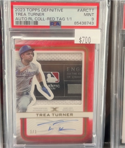 2023 Topps Definitive #ARCTT Trea Turner Auto RL Coll-Red Tag 1/1 — front