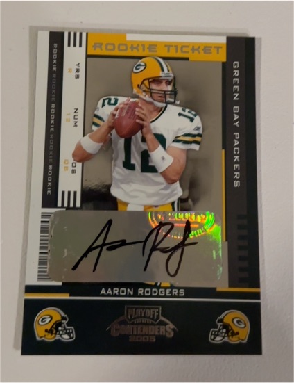 2005 Playoff Contenders Rookie Ticket Aaron Rodgers — front