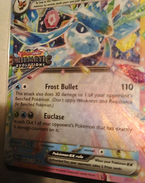 2025 Pokemon TCG Prismatic Evolutions #026 Glaceon ex — front