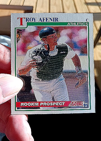 1991 Score #745 Troy Afenir Oakland Athletics Rookie Prospect — front